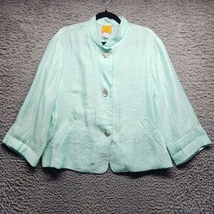 Ruby Rd. Jacket Womens 18 Mint Green Lightweight Rayon/Polyester/Nylon Blend